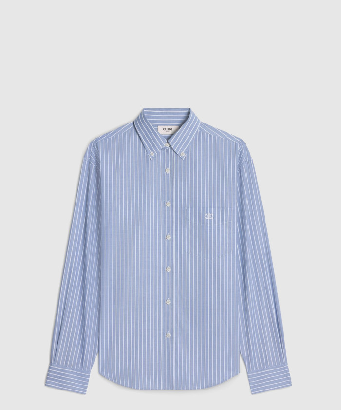 셀린느 케임브리지 셔츠 스트라이프 샴브레이 코튼 2C16B4