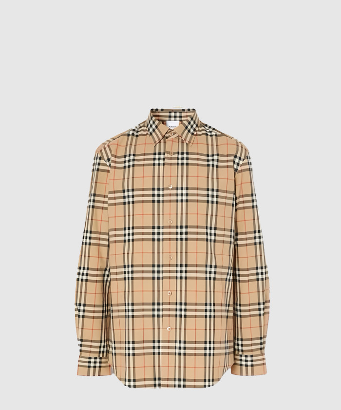 버버리 로고 아플리케 빈티지 체크 코튼 셔츠 80385211