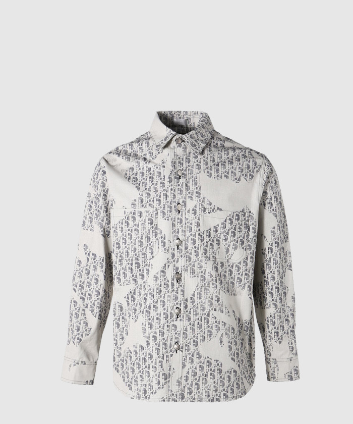 디올 오블리크 카스리 코튼 데님 오버 셔츠 113D5