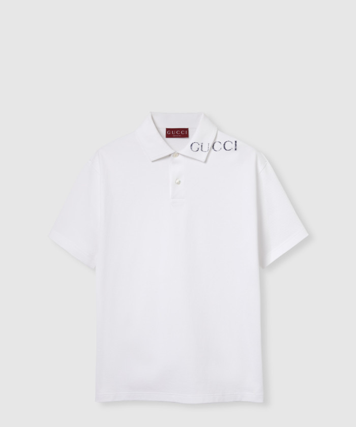 구찌 프린트 코튼 폴로 셔츠 806255