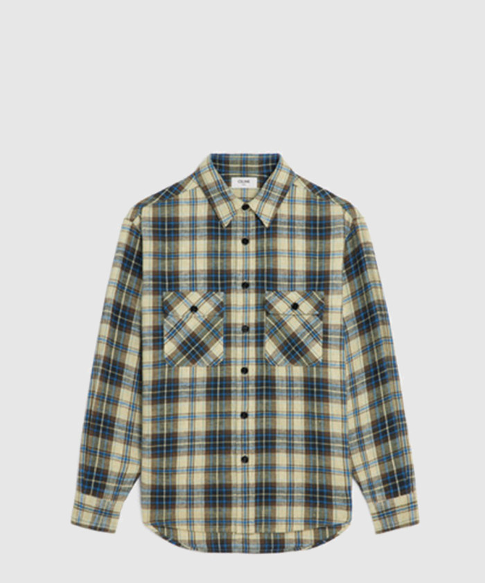 셀린느 셔츠 남방 플레이드 코튼 플란넬 체크 2C40A9