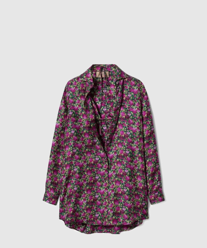 구찌 플로럴 프린트 실크 셔츠 784294