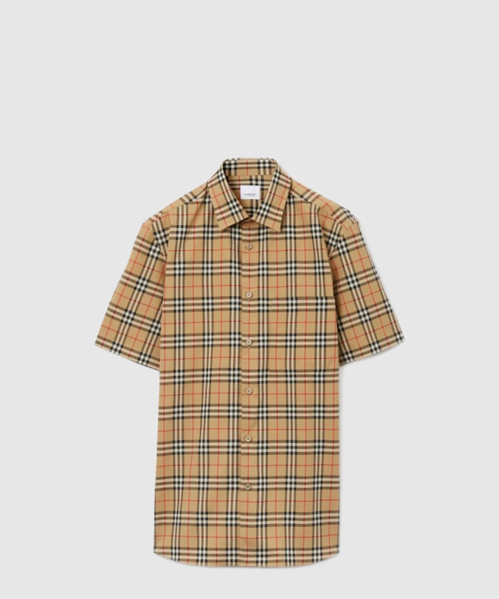 버버리 체크 코튼 셔츠 80795891