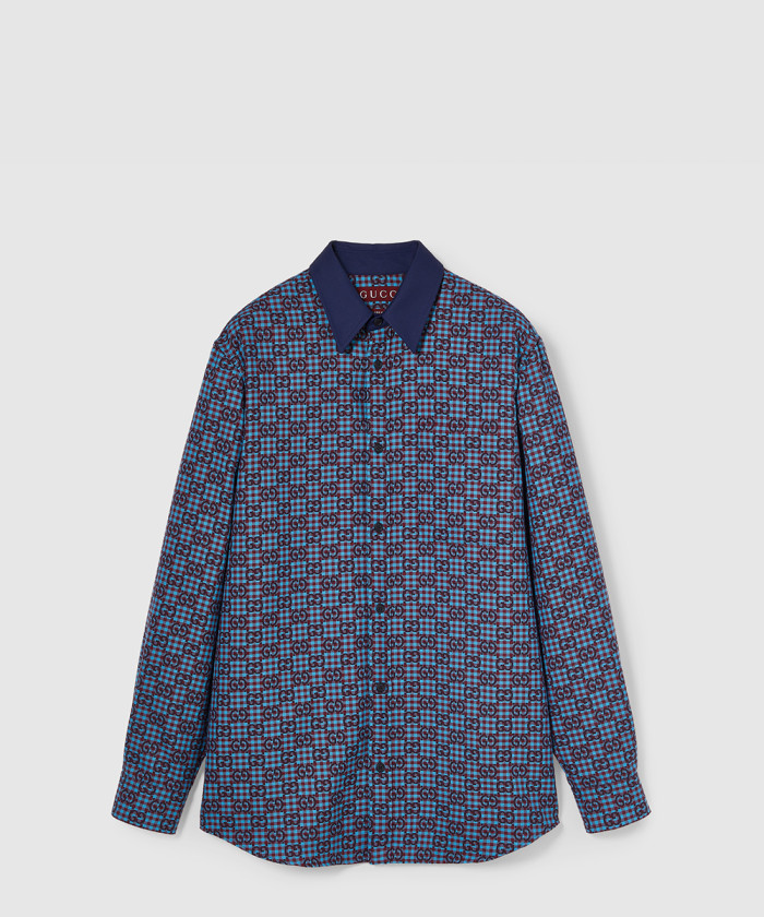 구찌 GG 비쉬 코튼 울 자카드 셔츠 814715