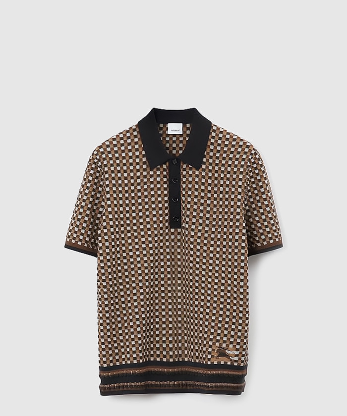 버버리 체크 코튼 블렌드 폴로 셔츠 80703021