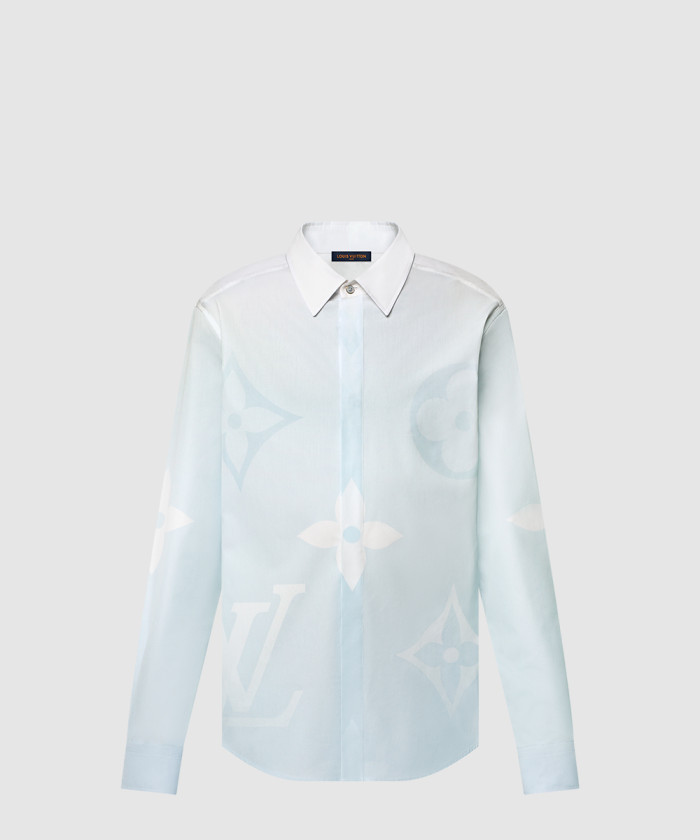 루이비통 모노그램 프린티드 롱 슬리브드 코튼 포플린 셔츠 1AFXVX