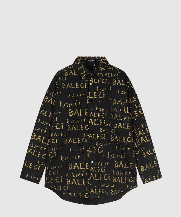 발렌시아가 로고 프린트 셔츠 톱