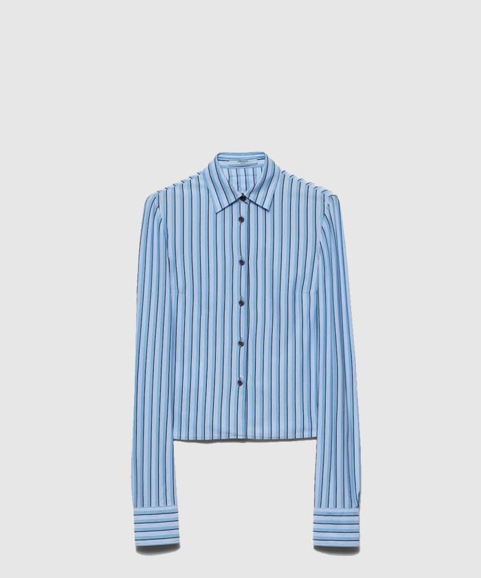 프라다 스트라이프 피케 셔츠 P468H