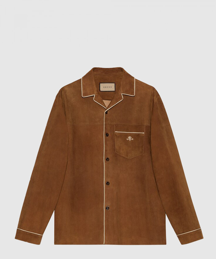 구찌 자수 스웨이드 셔츠 751545