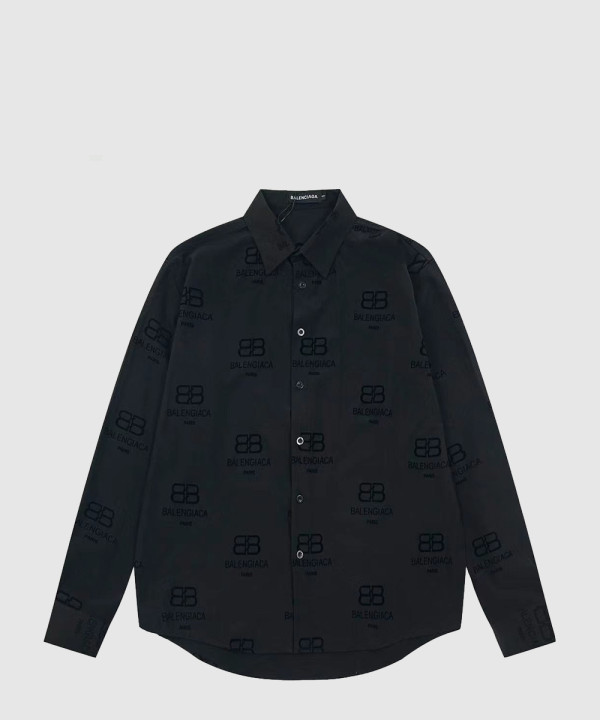 발렌시아가 로고 프린트 셔츠 톱