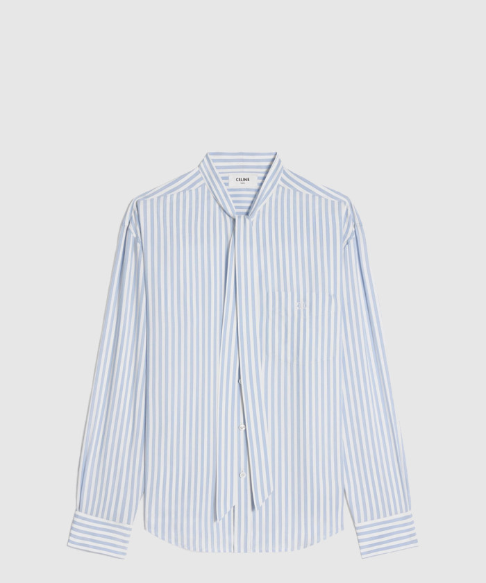 셀린느 케임브리지 라발리에르 셔츠 스트라이프 실크 2C23B8