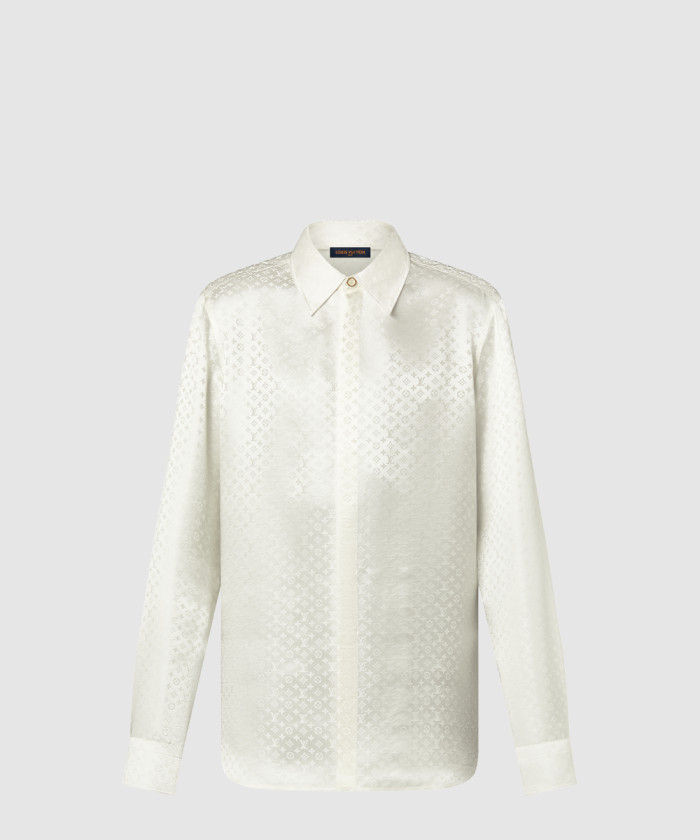 루이비통 모노그램 롱 슬리브드 실크 셔츠 1AFJUF