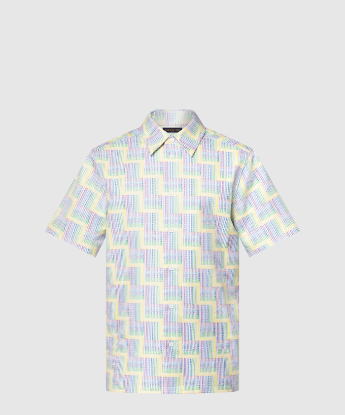 루이비통 그래픽 프린티드 쇼트 슬리브드 셔츠 1AGTQK