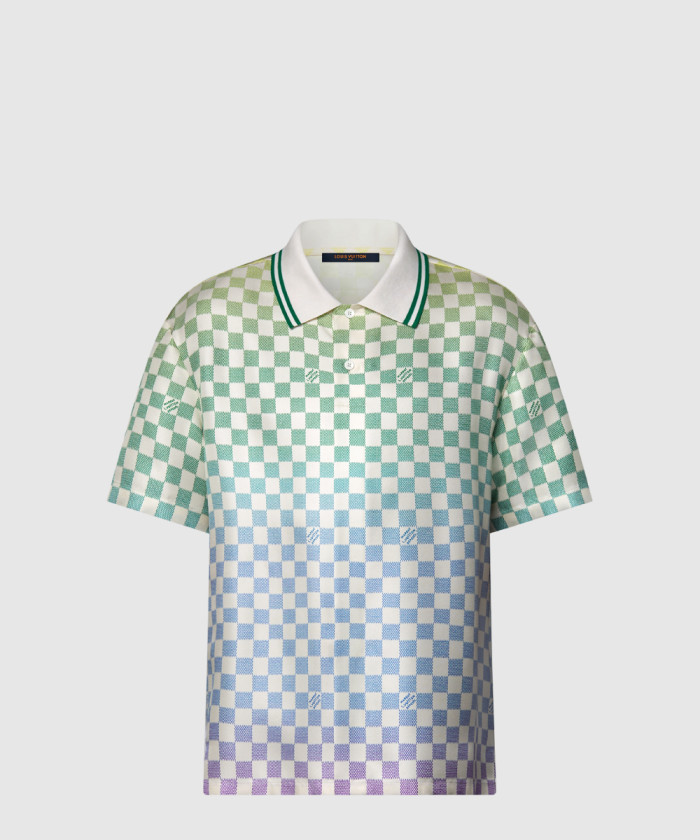 루이비통 다미에 그라디언트 프린티드 실크 폴로 셔츠 1AGTPV