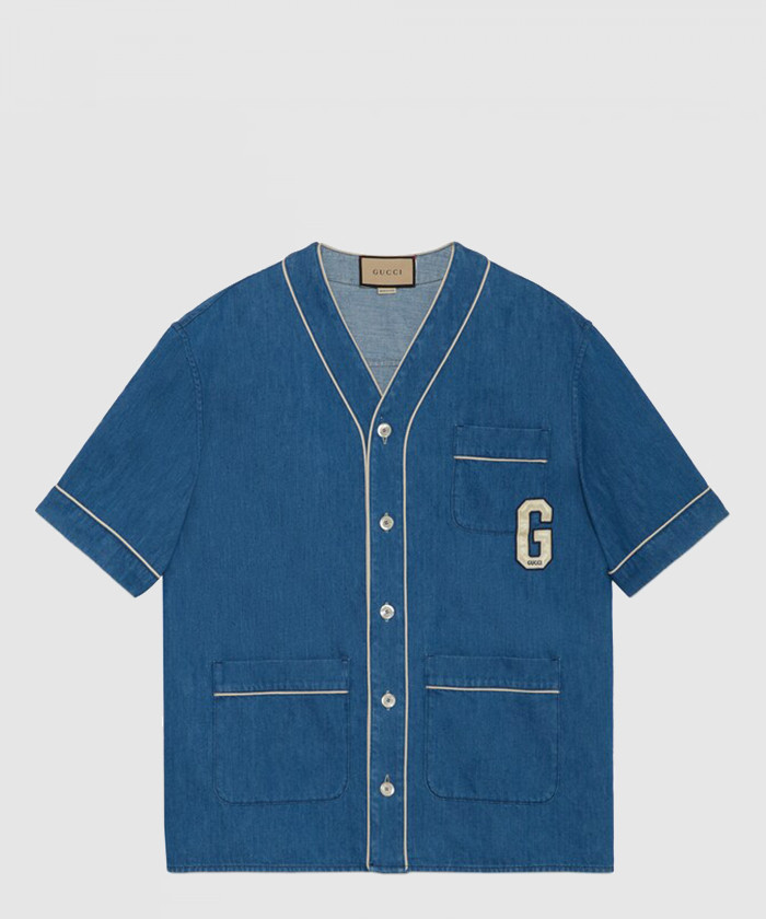 구찌 G 패치 데님 셔츠 753105