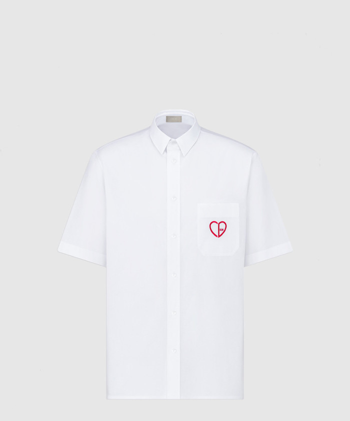 디올 자수 반소매 셔츠 393C5