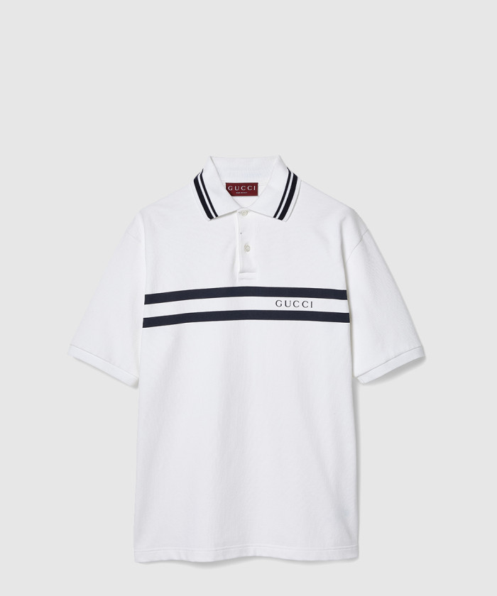 구찌 프린트 코튼 폴로 셔츠 788016