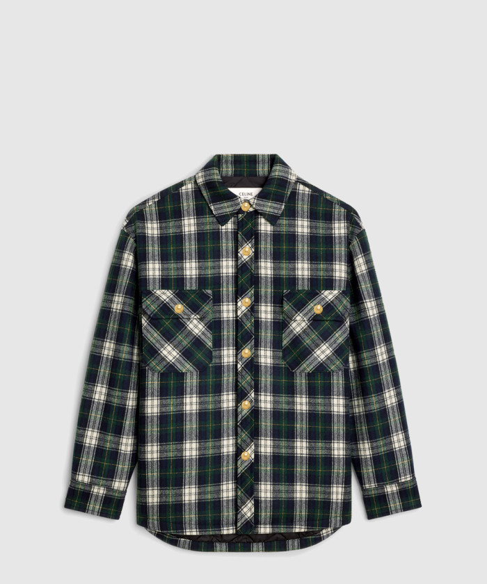 셀린느 오버셔츠 타탄 캐시미어 2W9863