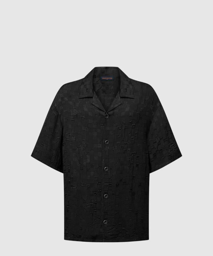 루이비통 그래픽 자카드 쇼트 슬리브드 셔츠 1AHCH2