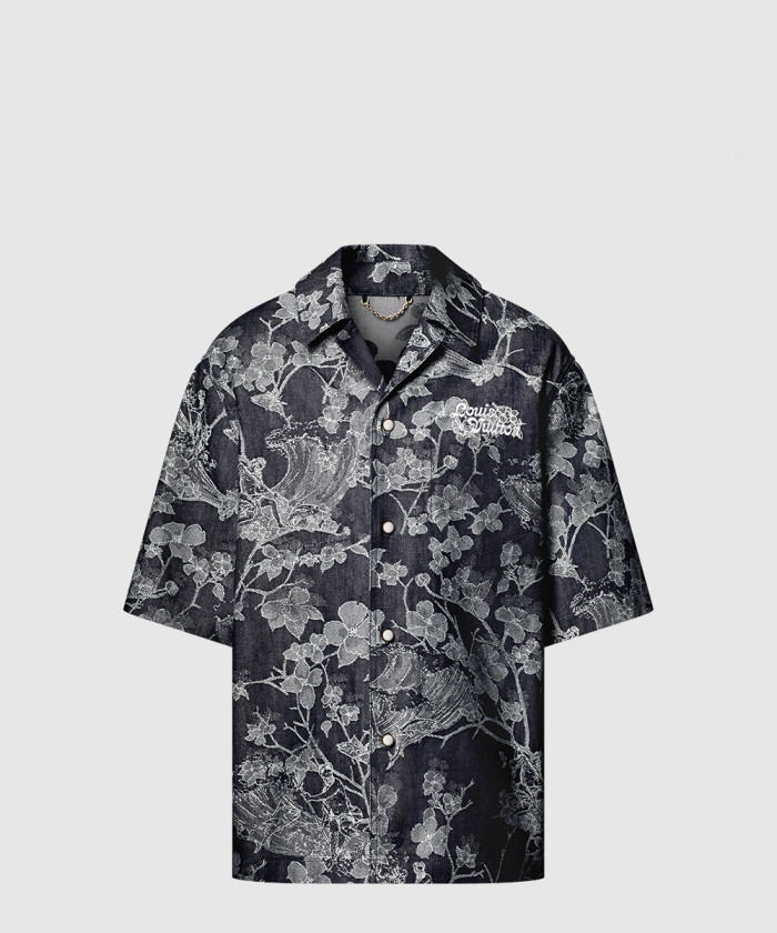 루이비통 쇼트 슬리브드 데님 셔츠 1AFQZA