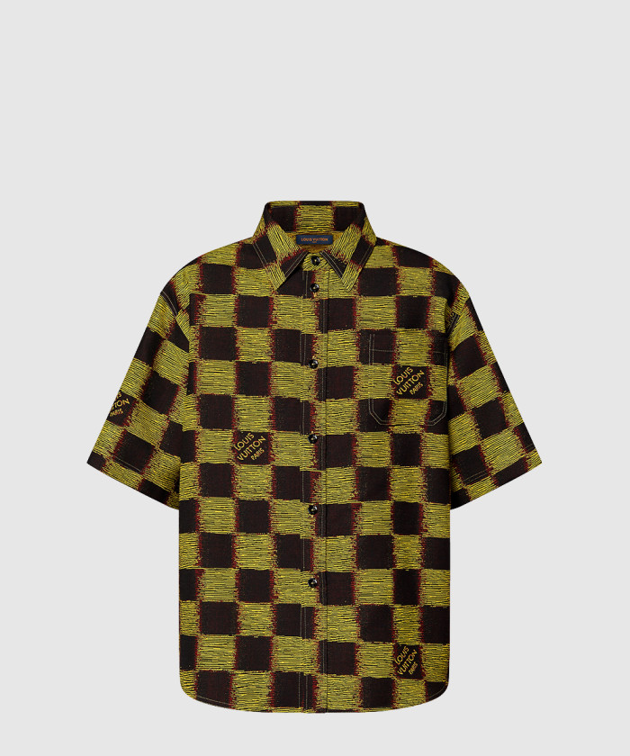 루이비통 쇼트 슬리브드 프린티드 코튼 셔츠 1AFAW9