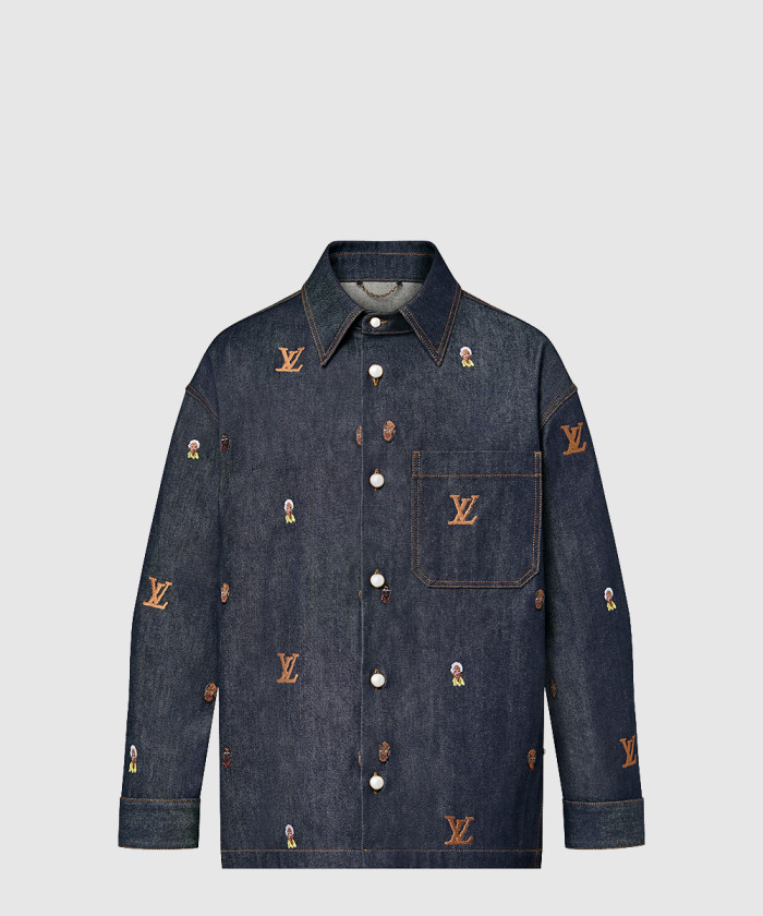 루이비통 엠브로이더드 데님 오버셔츠 1AFHVE