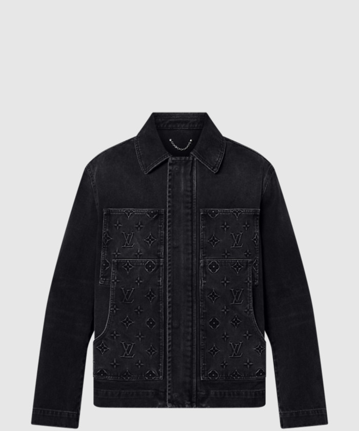 루이비통 쇼트 슬리브드 데님 워크웨어 셔츠 1AFVA6