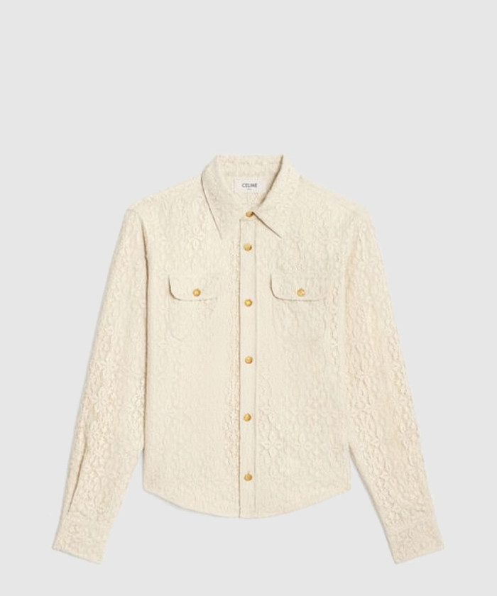 셀린느 로미 레이스 셔츠 내추럴 2C04B3