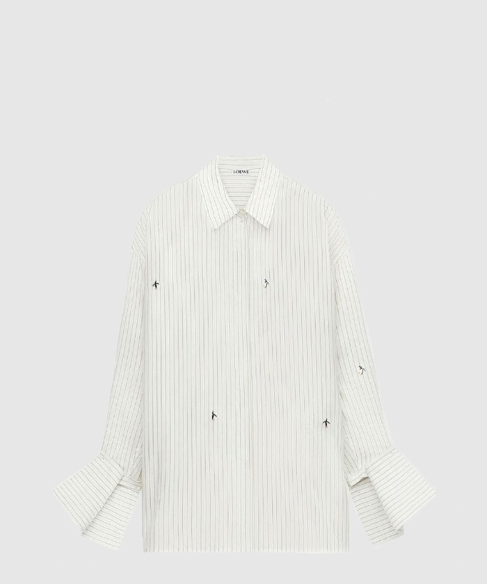 로에베 실크와 코튼 셔츠