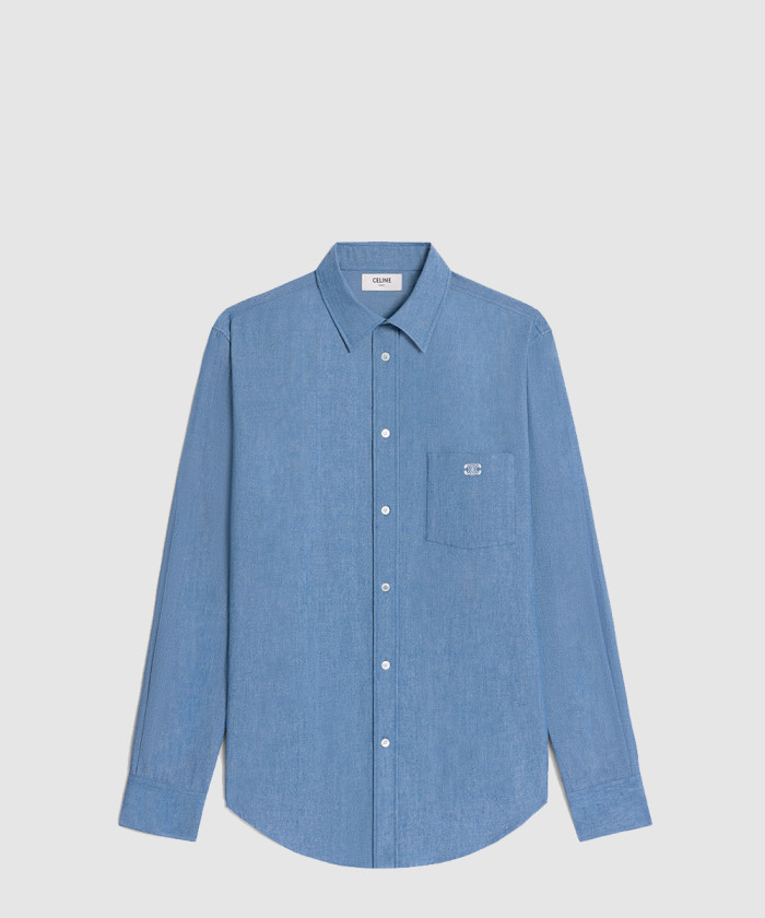 셀린느 루즈 셔츠 샴브레이 코튼 2C9820