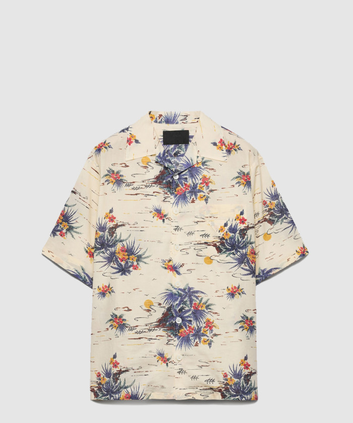 프라다 프린트 코튼 볼링 셔츠 UCS414