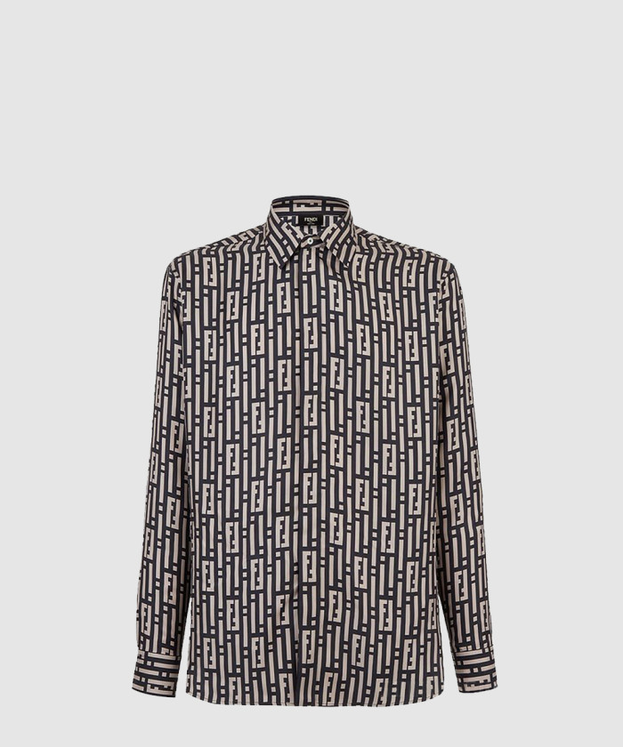 펜디 컬러 블록 멀버리 실크 셔츠 FS1038