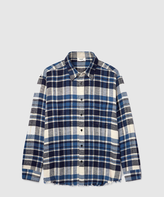 셀린느 플레이드 체크 코튼 플란넬 셔츠 2C59A3