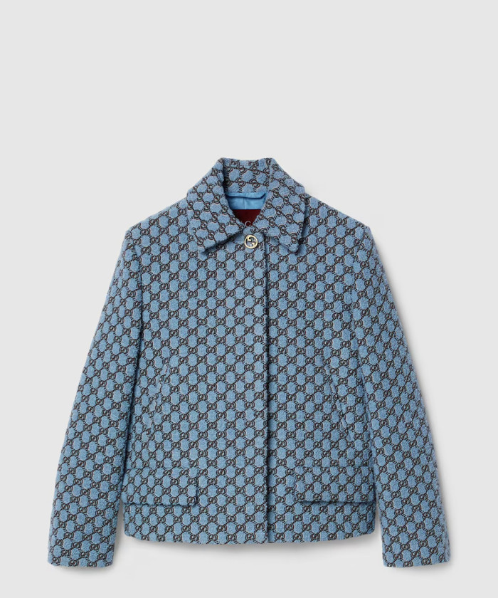 구찌 GG 섀도우 부클레 울 재킷 798086