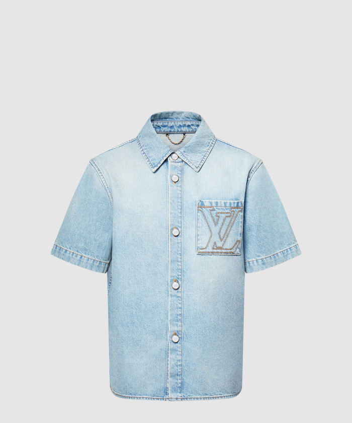 루이비통 쇼트 슬리브드 데님 셔츠 1AGJOR