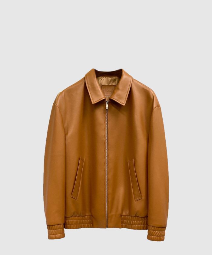 프라다 오버사이즈 나파 가죽 바머 재킷 UPW468