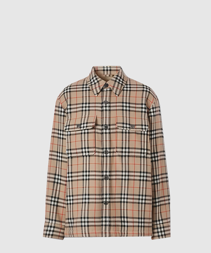 버버리 체크 빈티지 울 코튼 자켓 80438391