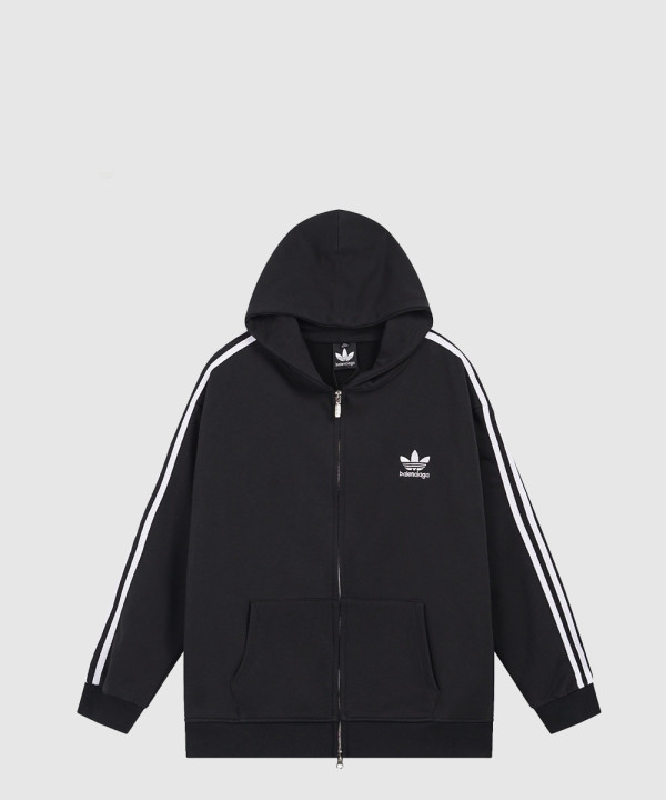 발렌시아가 코튼 저지 집업 후디