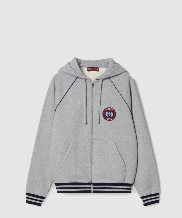 구찌 아플리케 디테일의 코튼 집업 재킷 798641