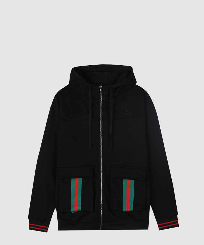 구찌 웹 코튼 저지 후드 재킷 752187