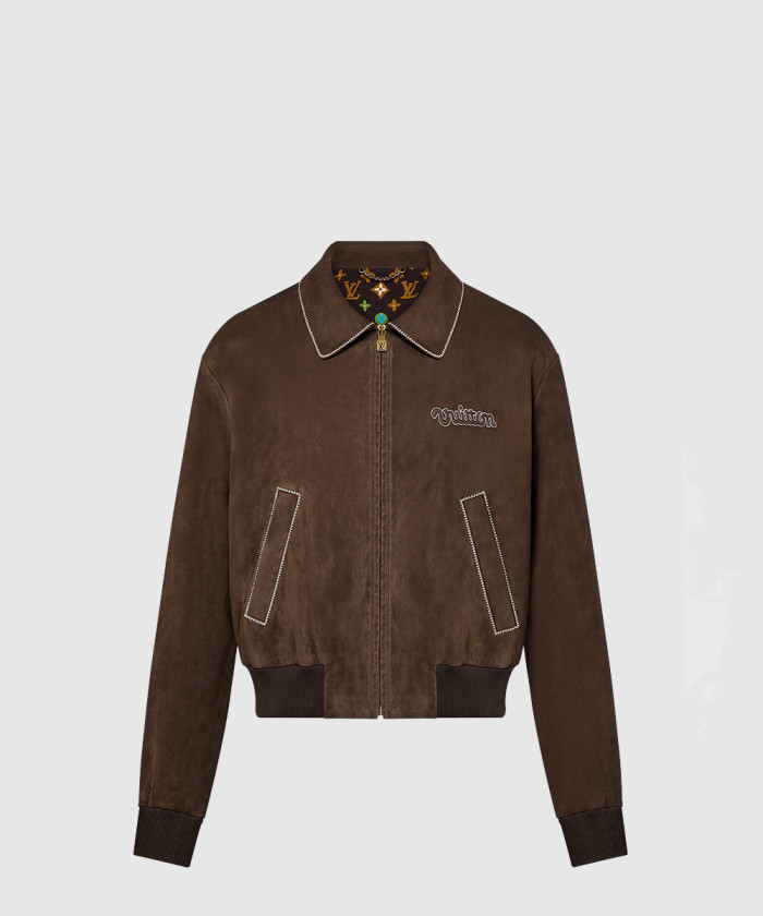 루이비통 엠브로이더드 스웨이드 카프스킨 보머 1AFPWA
