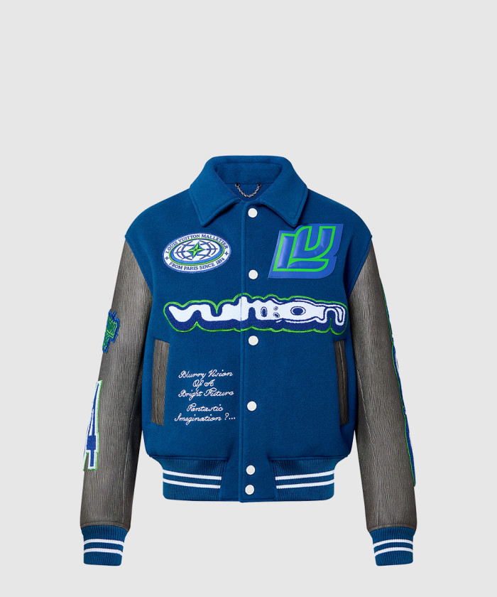 루이비통 자수 Varsity 블루종 1ABY5P