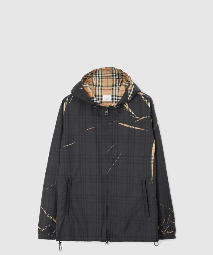 버버리 슬라이스 체크 후드 자켓 80716551