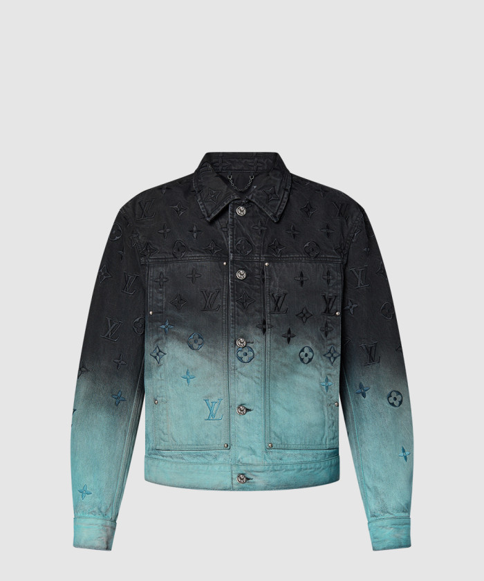 루이비통 자수 데님 블루종 1AFVA2