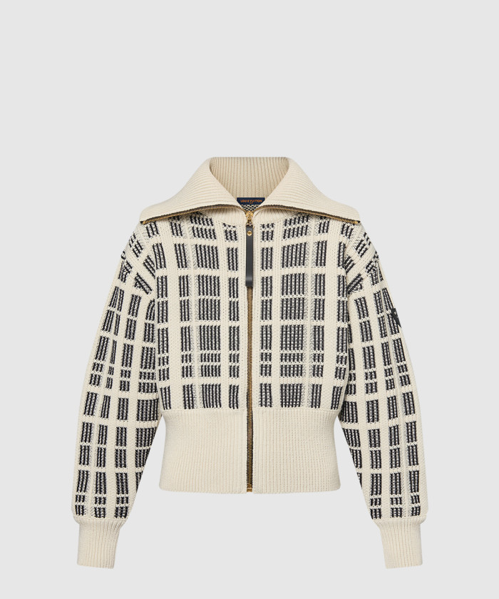 루이비통 그래픽 트위드 니트 집업 재킷 1AFTXN