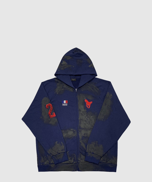 발렌시아가 더티 워싱 폴로 후드 집업