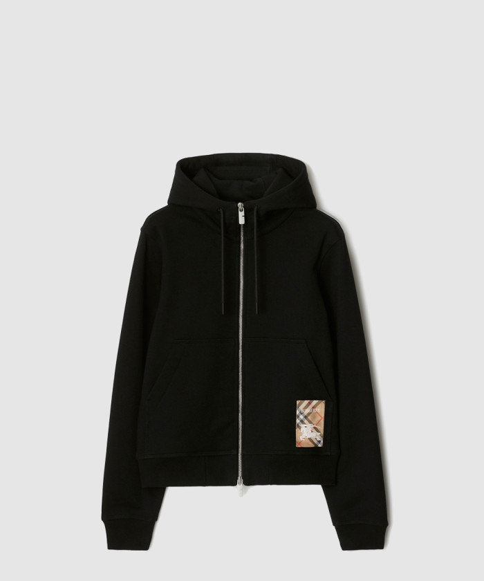 버버리 체크 라벨 코튼 지퍼 후디 81018781