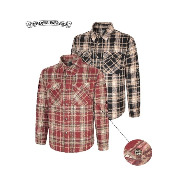크롬하츠 다이아몬드 크로스 롱 슬리브 셔츠