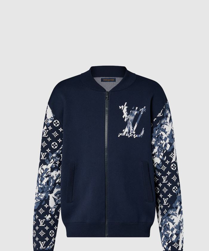 루이비통 지퍼 코튼 블렌드 블루종 1AFAM0