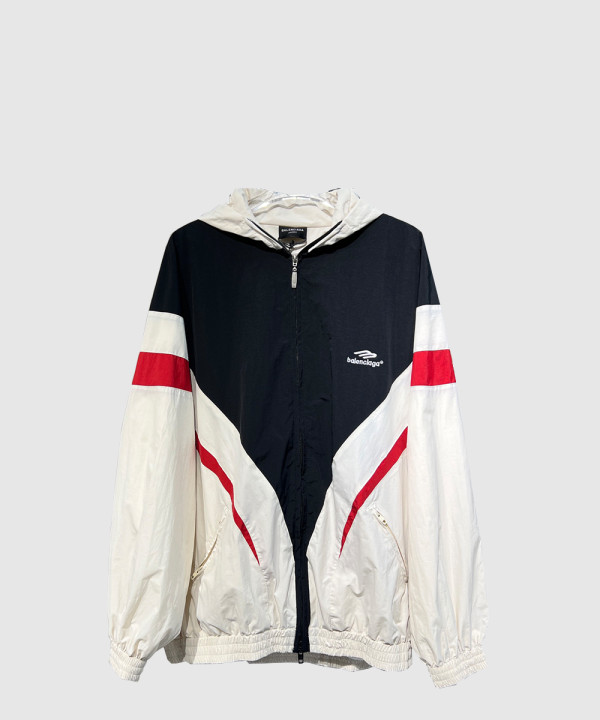 발렌시아가 투웨이 지퍼 후드 바람막이